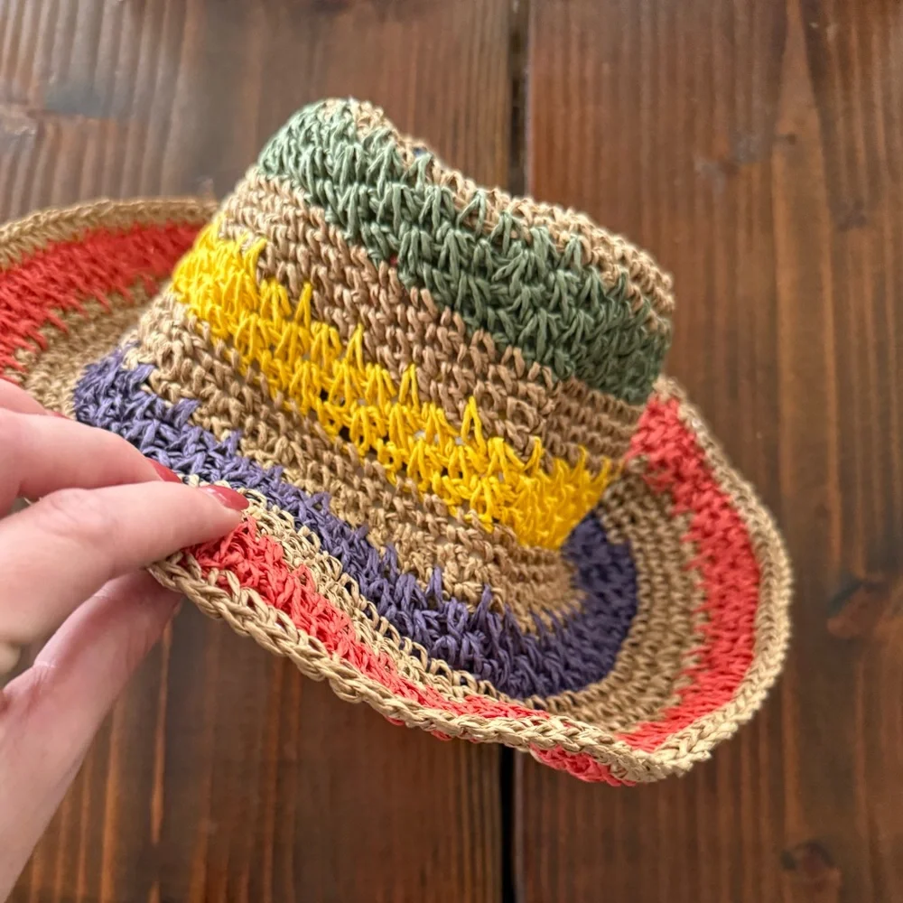 RAFFIA COLORFUL 🥥 CROCHET BUCKET HAT